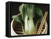 Pak Choi in Steaming Basket with Chopsticks-Eising Studio - Food Photo and Video-Framed Stretched Canvas