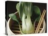 Pak Choi in Steaming Basket with Chopsticks-Eising Studio - Food Photo and Video-Stretched Canvas
