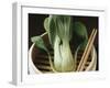 Pak Choi in Steaming Basket with Chopsticks-Eising Studio - Food Photo and Video-Framed Photographic Print