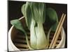 Pak Choi in Steaming Basket with Chopsticks-Eising Studio - Food Photo and Video-Mounted Photographic Print
