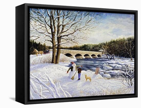 Pakenham Bridge Winter-Kevin Dodds-Framed Stretched Canvas