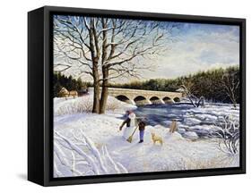 Pakenham Bridge Winter-Kevin Dodds-Framed Stretched Canvas