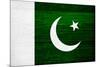 Pakistan Flag Design with Wood Patterning - Flags of the World Series-Philippe Hugonnard-Mounted Art Print