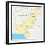 Pakistan Political Map-Peter Hermes Furian-Framed Art Print