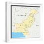 Pakistan Political Map-Peter Hermes Furian-Framed Art Print