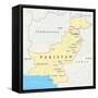 Pakistan Political Map-Peter Hermes Furian-Framed Stretched Canvas