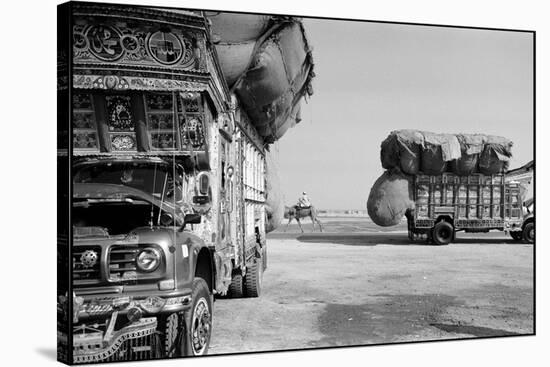 Pakistan, Truck on the Baluchistan Road-Bruno Morandi-Stretched Canvas