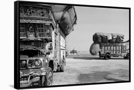 Pakistan, Truck on the Baluchistan Road-Bruno Morandi-Framed Stretched Canvas