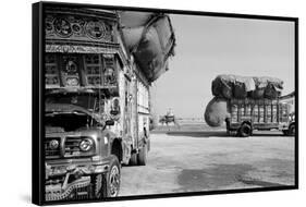 Pakistan, Truck on the Baluchistan Road-Bruno Morandi-Framed Stretched Canvas