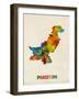 Pakistan Watercolor Map-Michael Tompsett-Framed Art Print