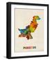 Pakistan Watercolor Map-Michael Tompsett-Framed Art Print