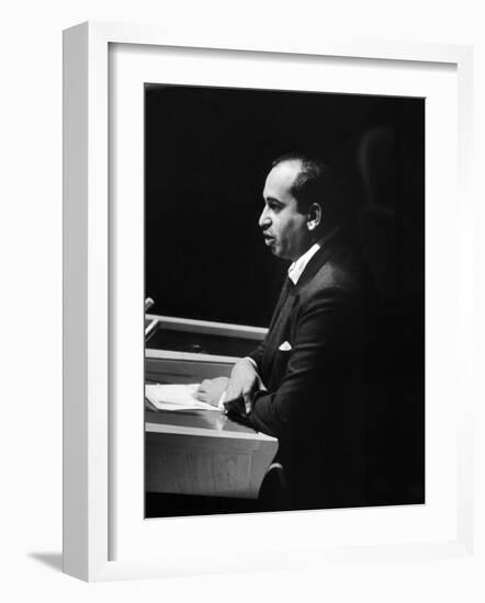 Pakistani Delegate Zulfikar Ali Khan Bhutto Speaking at the Un General Assembly-null-Framed Photographic Print