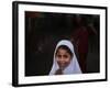 Pakistani Girl Waits for Her Mother to Get Rice During a Donated Food Distribution at the Beri Iman-null-Framed Photographic Print