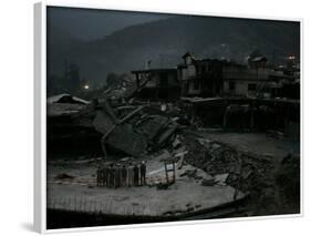 Pakistani Men Perform Their Evening Prayers-null-Framed Photographic Print