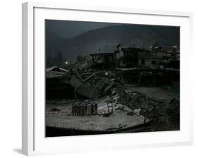 Pakistani Men Perform Their Evening Prayers-null-Framed Photographic Print