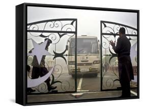 Pakistani Rangers Open the International Gate Between India-Pakistan-null-Framed Stretched Canvas