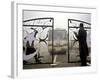 Pakistani Rangers Open the International Gate Between India-Pakistan-null-Framed Photographic Print