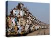 Pakistani Sunni Muslims Return Back to their Homes after Attending an Annual Religious Congregation-null-Stretched Canvas