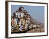 Pakistani Sunni Muslims Return Back to their Homes after Attending an Annual Religious Congregation-null-Framed Photographic Print