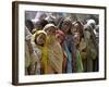 Pakistani Women Queue Up to Get Subsidized Sacks of Flour for the Holy Month of Ramadan-null-Framed Photographic Print