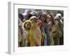 Pakistani Women Queue Up to Get Subsidized Sacks of Flour for the Holy Month of Ramadan-null-Framed Photographic Print