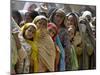 Pakistani Women Queue Up to Get Subsidized Sacks of Flour for the Holy Month of Ramadan-null-Mounted Photographic Print