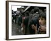 Pakistanis Wait in Line to Receive Food as Aid-null-Framed Photographic Print