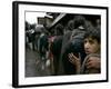 Pakistanis Wait in Line to Receive Food as Aid-null-Framed Photographic Print