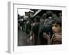 Pakistanis Wait in Line to Receive Food as Aid-null-Framed Photographic Print