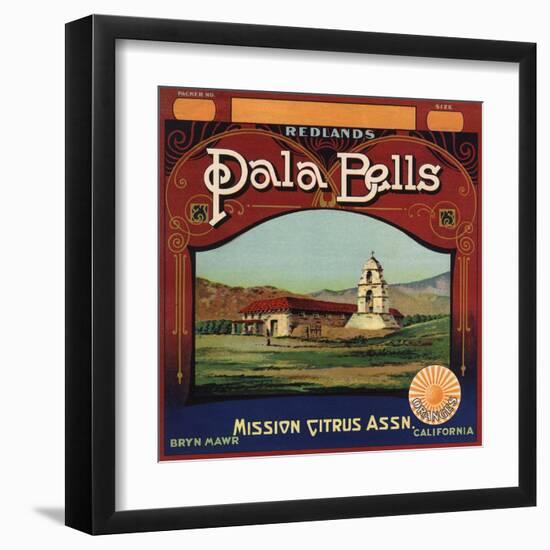 Pala Bells Brand - Bryn Mawr, California - Citrus Crate Label-Lantern Press-Framed Art Print