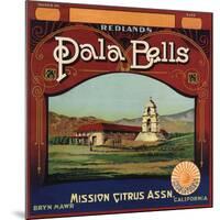 Pala Bells Brand - Bryn Mawr, California - Citrus Crate Label-Lantern Press-Mounted Art Print