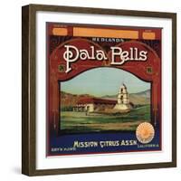 Pala Bells Brand - Bryn Mawr, California - Citrus Crate Label-Lantern Press-Framed Art Print