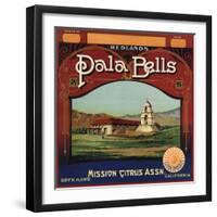 Pala Bells Brand - Bryn Mawr, California - Citrus Crate Label-Lantern Press-Framed Art Print