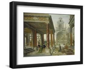 Palace Architecture with Pedestrians, 1596-Hans Vredeman de Vries-Framed Giclee Print