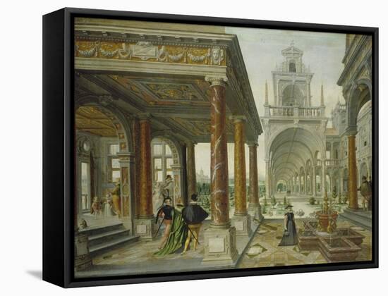 Palace Architecture with Pedestrians, 1596-Hans Vredeman de Vries-Framed Stretched Canvas