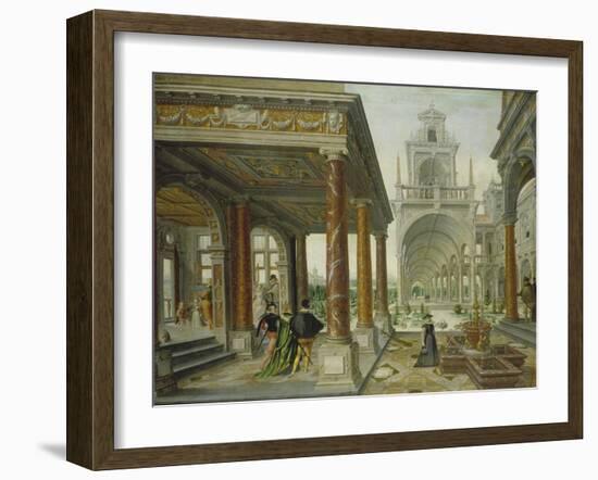 Palace Architecture with Pedestrians, 1596-Hans Vredeman de Vries-Framed Giclee Print