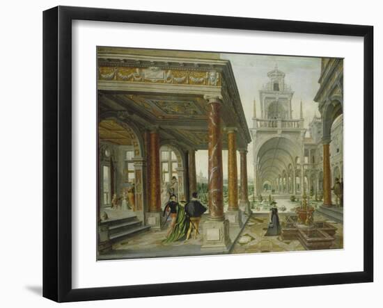 Palace Architecture with Pedestrians, 1596-Hans Vredeman de Vries-Framed Giclee Print