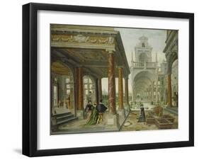 Palace Architecture with Pedestrians, 1596-Hans Vredeman de Vries-Framed Giclee Print