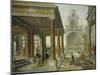 Palace Architecture with Pedestrians, 1596-Hans Vredeman de Vries-Mounted Giclee Print