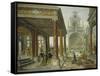 Palace Architecture with Pedestrians, 1596-Hans Vredeman de Vries-Framed Stretched Canvas