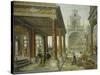 Palace Architecture with Pedestrians, 1596-Hans Vredeman de Vries-Stretched Canvas