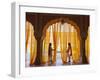 Palace Attendents, Chandra Mahal (City Palace), Jaipur, Rajasthan, India.-Peter Adams-Framed Photographic Print