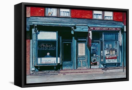 Palace Barber Shop and Lee's Candy Store, Staten Island, New York, 1985-Anthony Butera-Framed Stretched Canvas