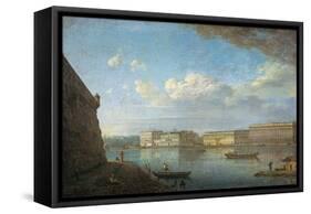 Palace Embankment as Seen from the Peter and Paul Fortress, 1794-Fyodor Yakovlevich Alexeyev-Framed Stretched Canvas