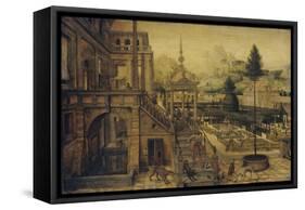 Palace Gardens with Poor Lazarus-Hans Vredeman de Vries-Framed Stretched Canvas