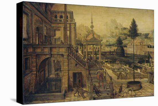 Palace Gardens with Poor Lazarus-Hans Vredeman de Vries-Stretched Canvas
