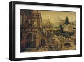 Palace Gardens with Poor Lazarus-Hans Vredeman de Vries-Framed Art Print