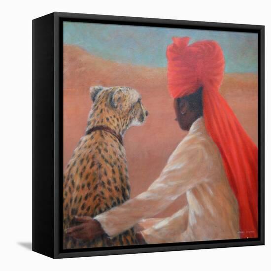 Palace Guard + Cheetah-Lincoln Seligman-Framed Stretched Canvas