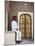 Palace Guard Sitting at Rose Gate in Pitam Niwas Chowk, City Palace, Jaipur, Rajasthan, India, Asia-Ian Trower-Mounted Photographic Print