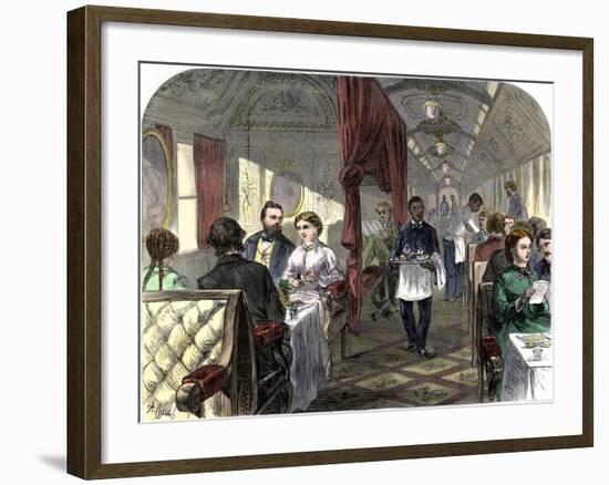 Palace Hotel Dining Car on the Union Pacific Railroad, 1869-null-Framed Giclee Print